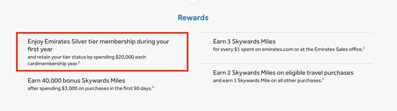 Emirates credit card perks