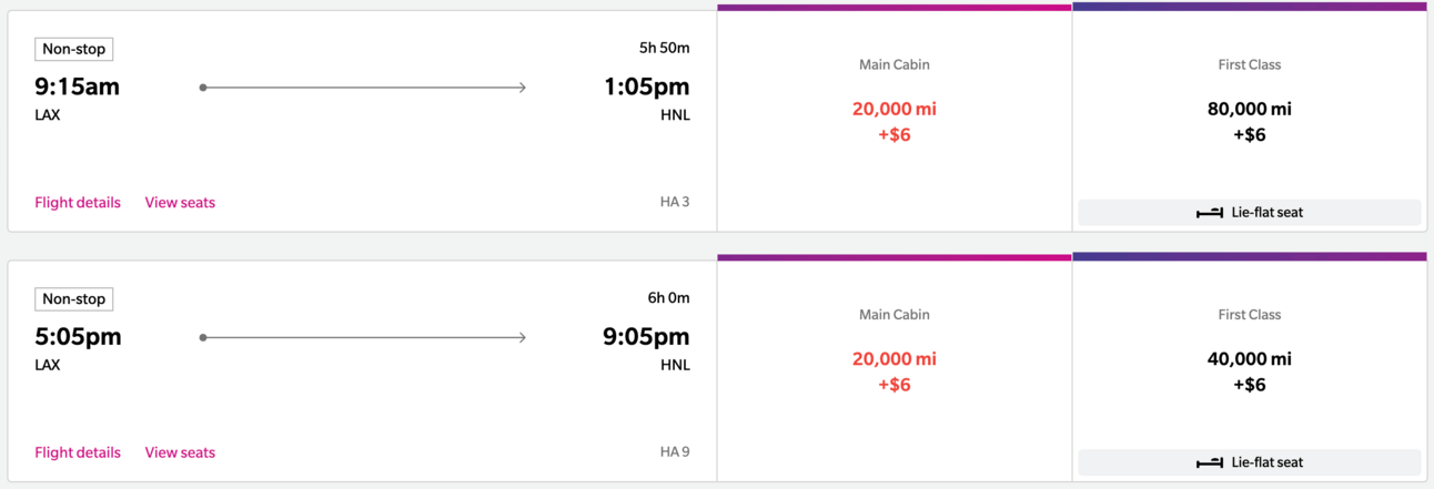 Fly from the West Coast to Hawaii for 20,000 Hawaiian miles