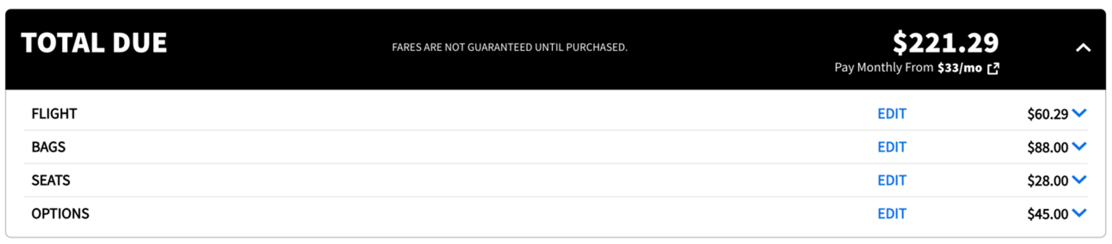 Spirit Airlines extra incidental costs