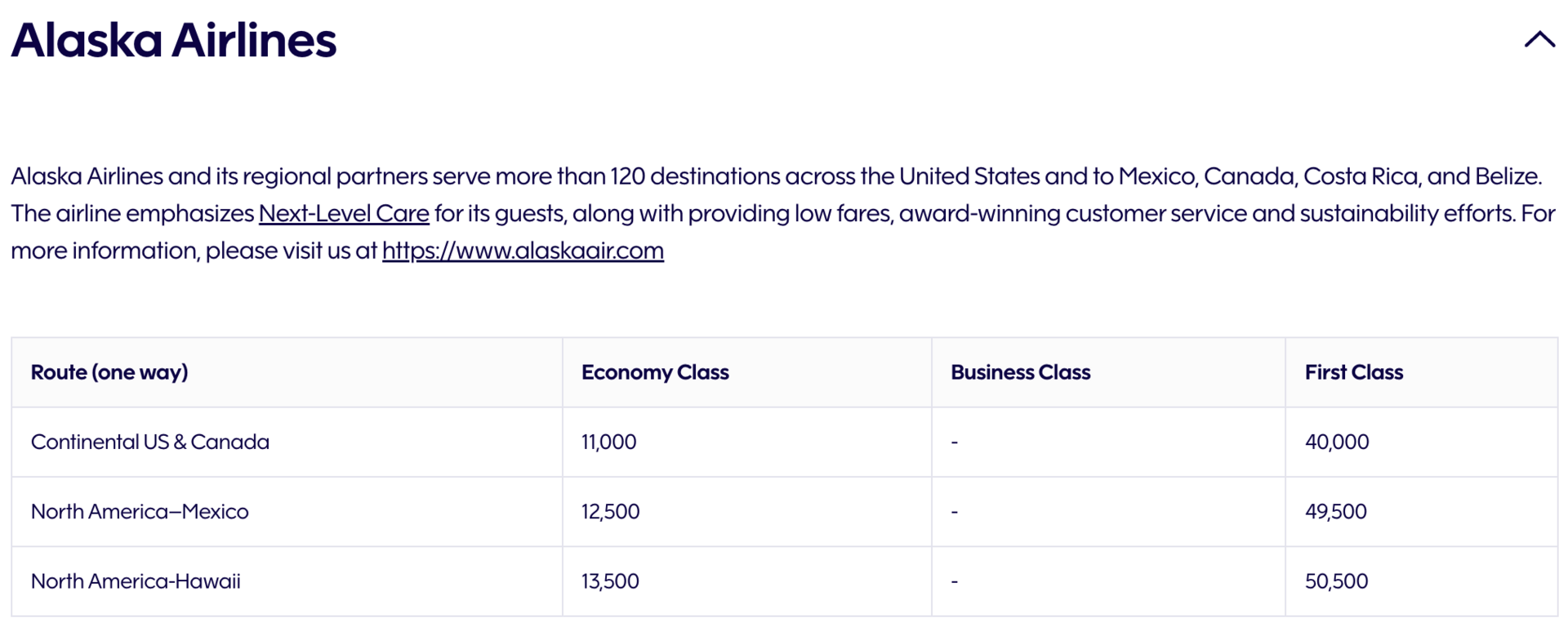 Finnair partner award chart