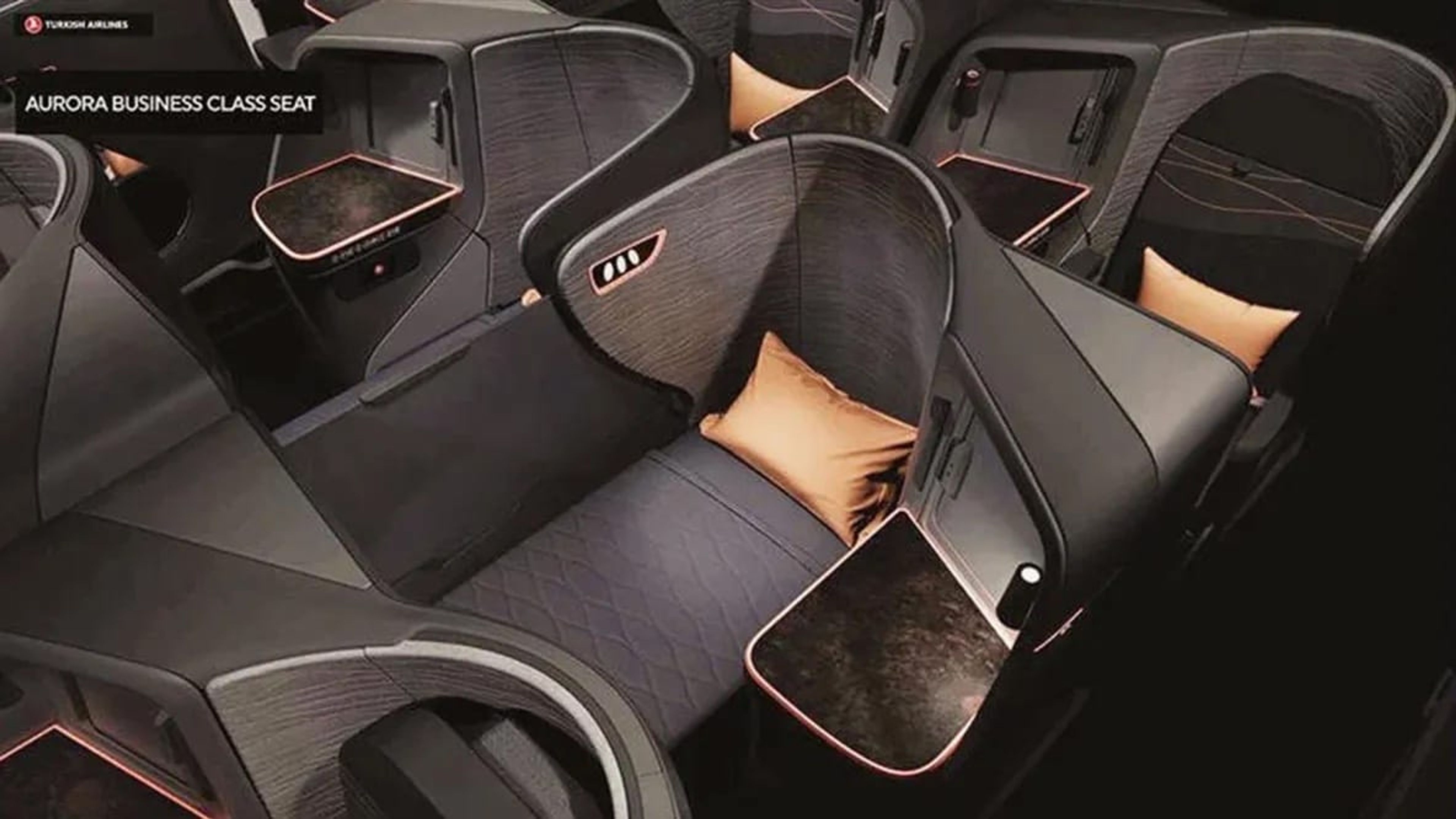A photo of Turkish Arlines' business-class seats