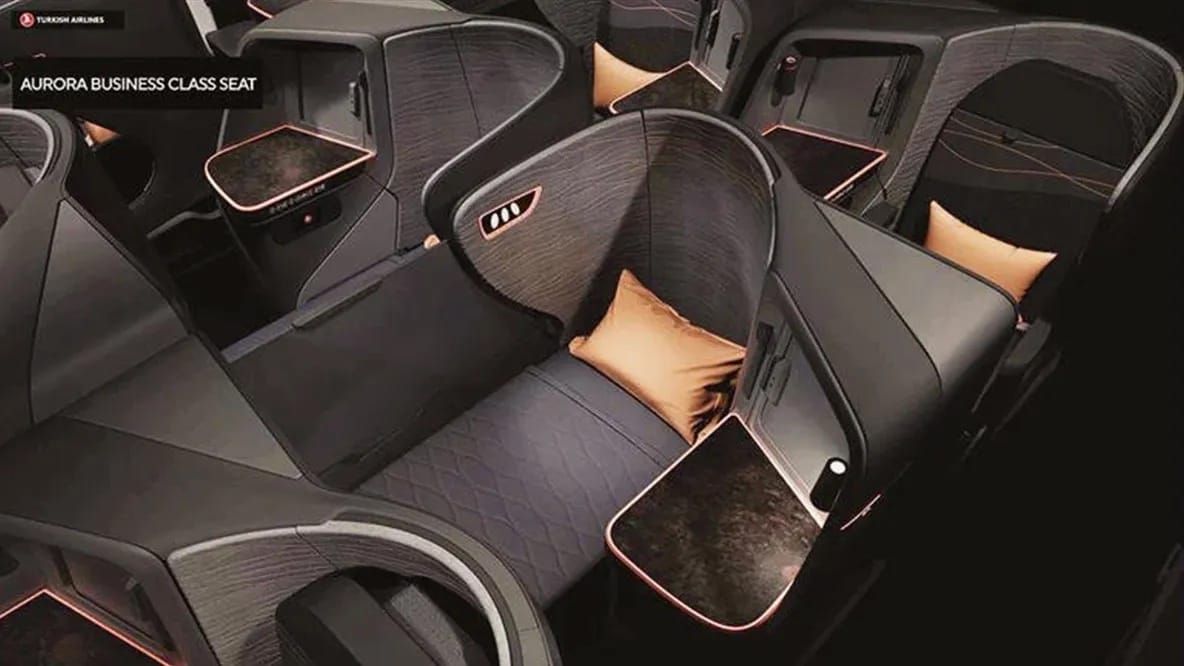 A photo of Turkish Arlines' business-class seats