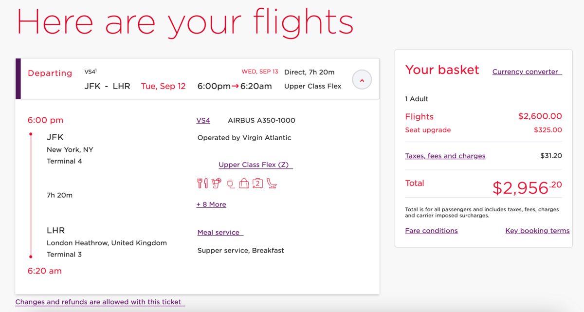 This is the cash cost of the one-way flight I showed you earlier with points…