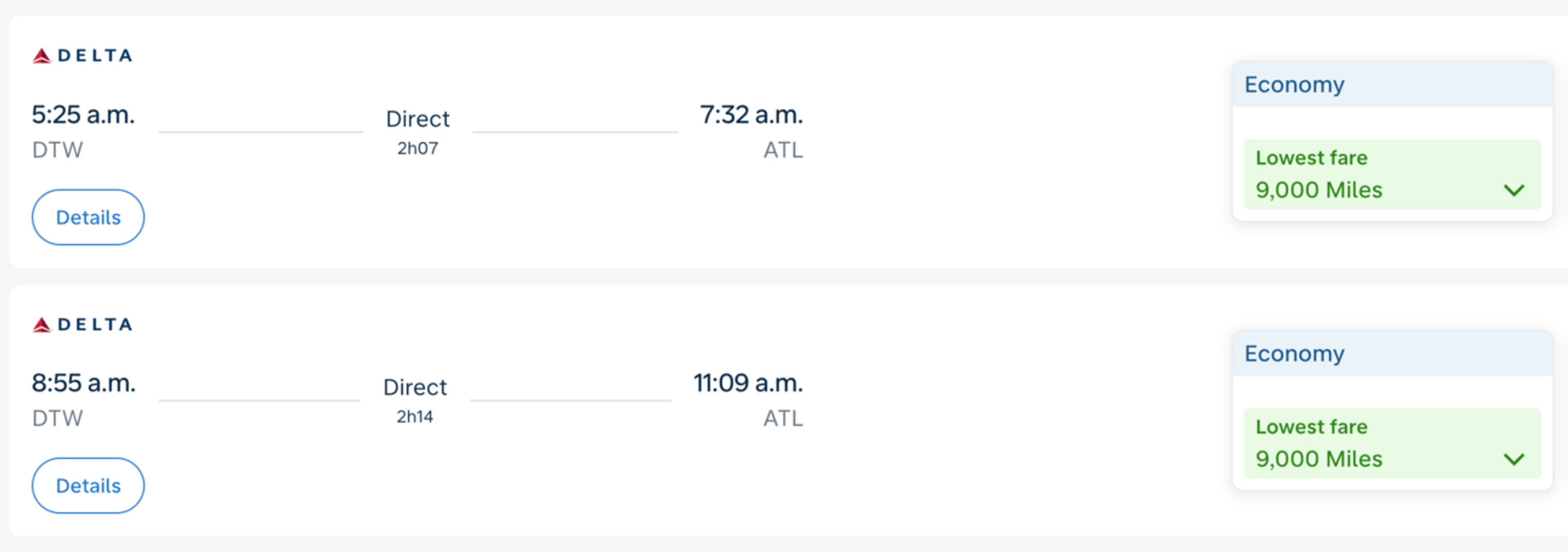 The same route as before now costs 9,000 miles in economy