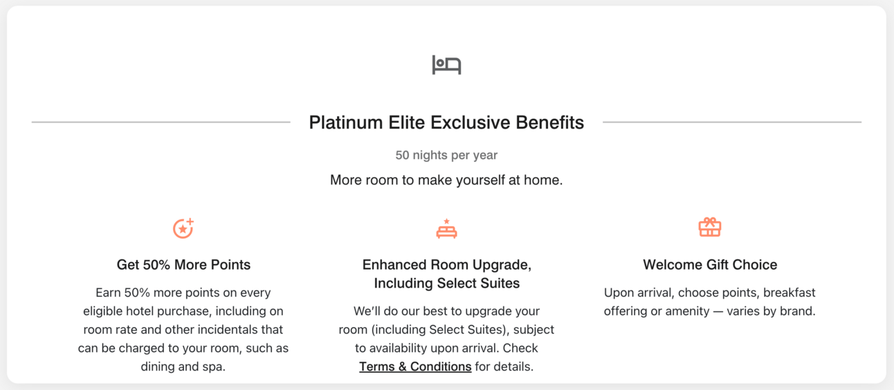 Marriott's Platinum status requirements