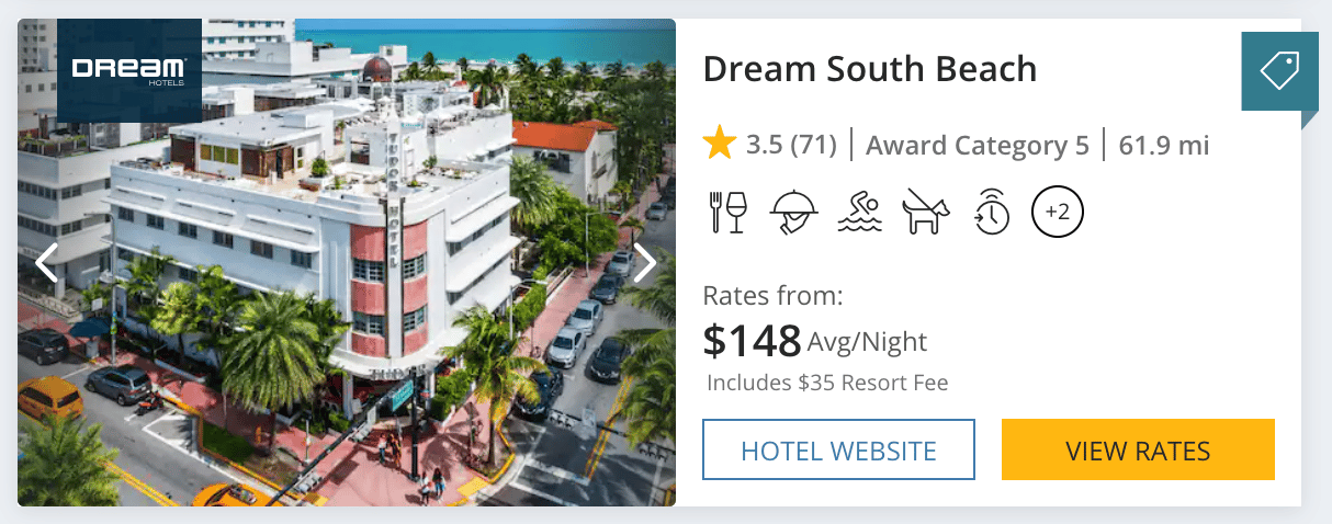 Dream Hotel Miami for $148 per night