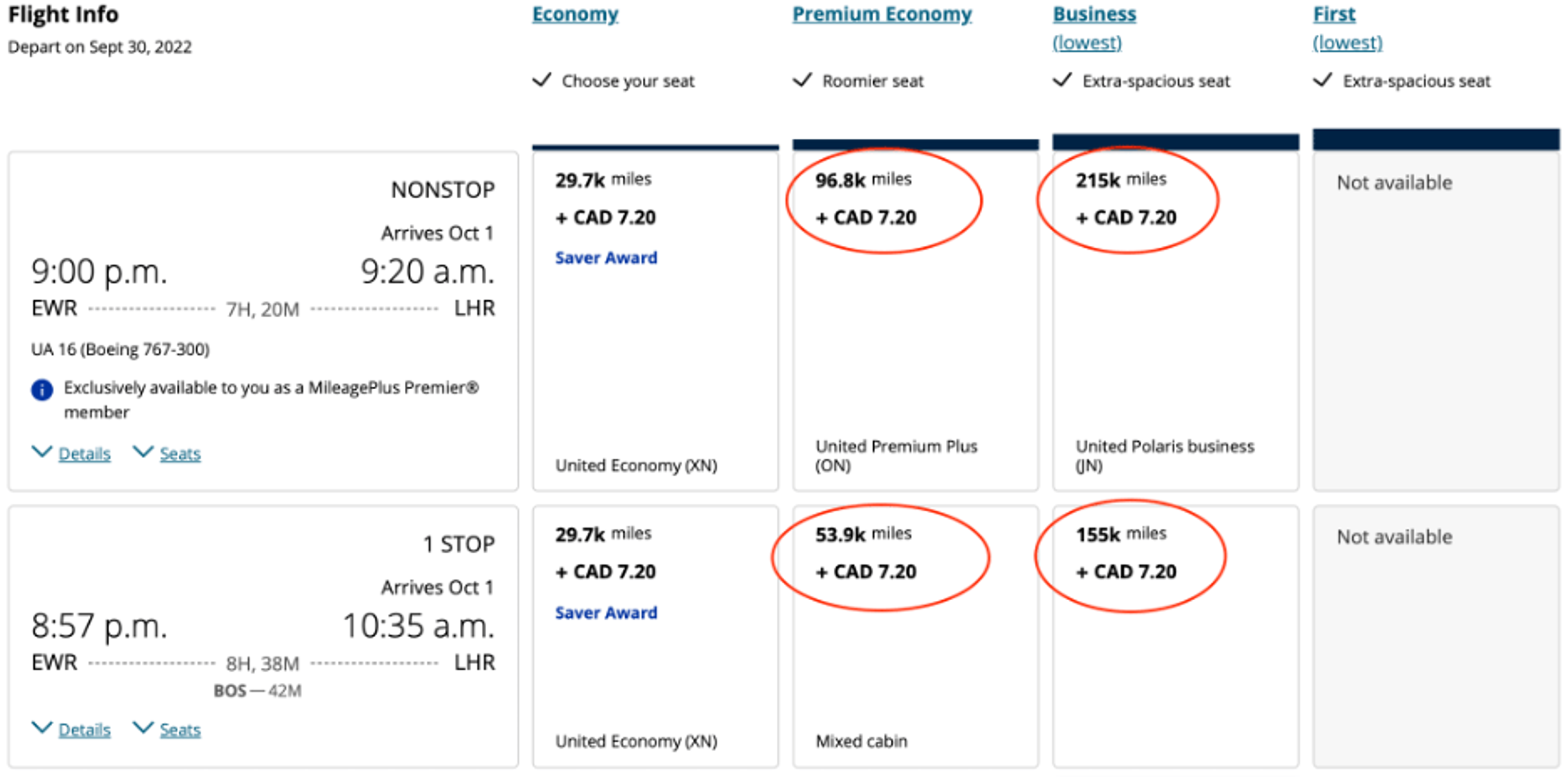 The points cost for the same route on the same day can vary widely with dynamic pricing.