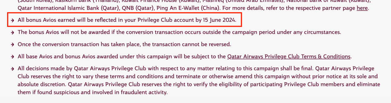 Qatar terms and conditions