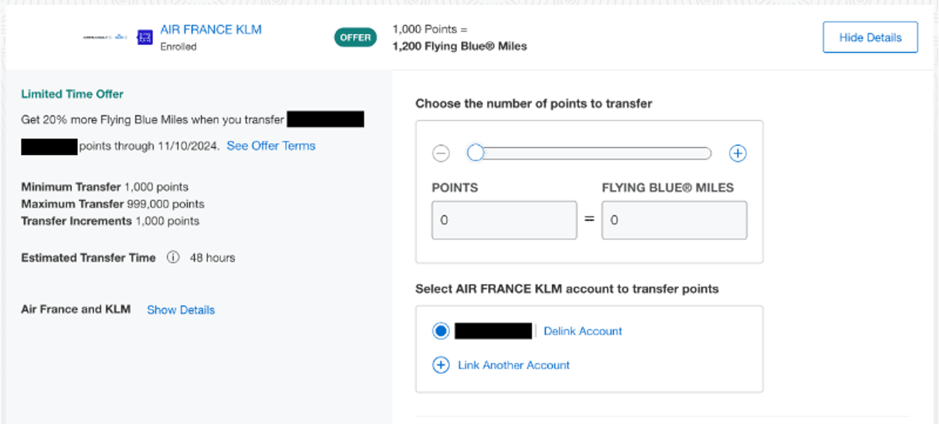 20% transfer bonus to Flying Blue