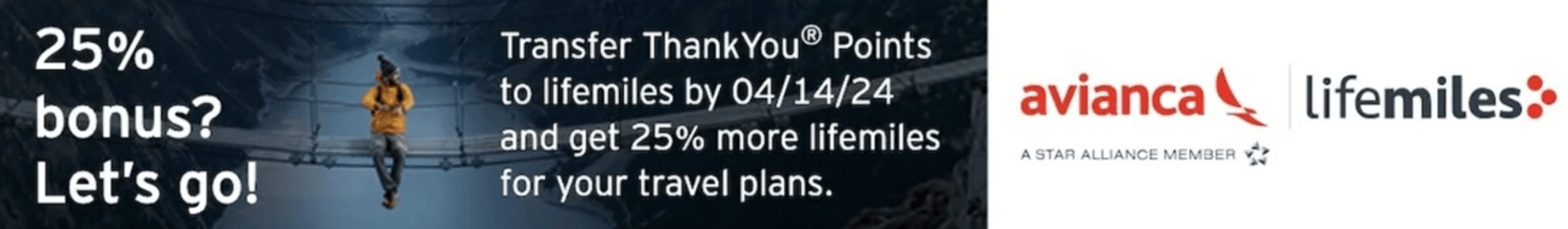 Avianca LifeMiles is currently offering a 25% transfer bonus