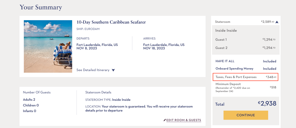 One example of the many cruises available on Holland America’s website