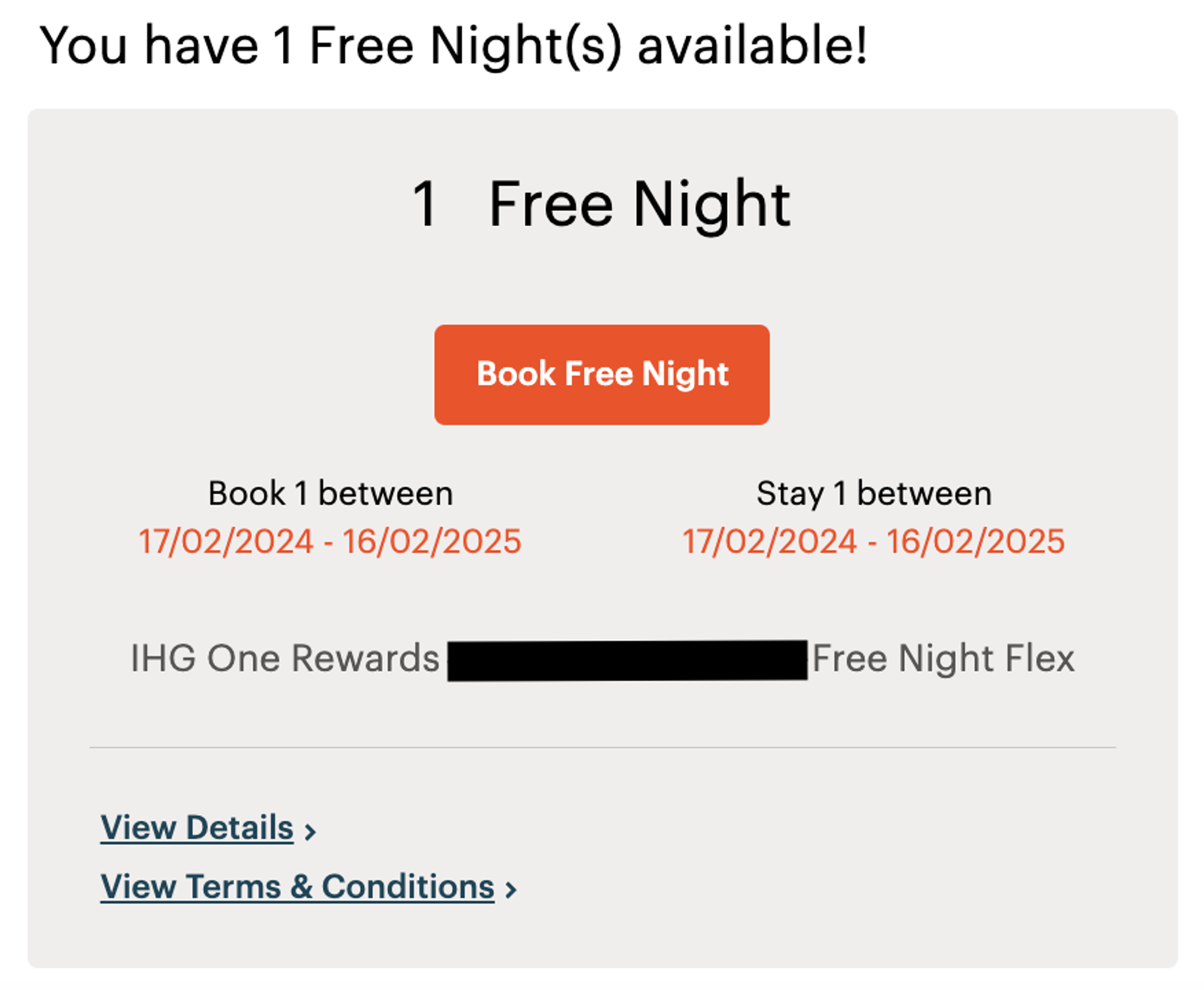 IHG 40k Free night Award