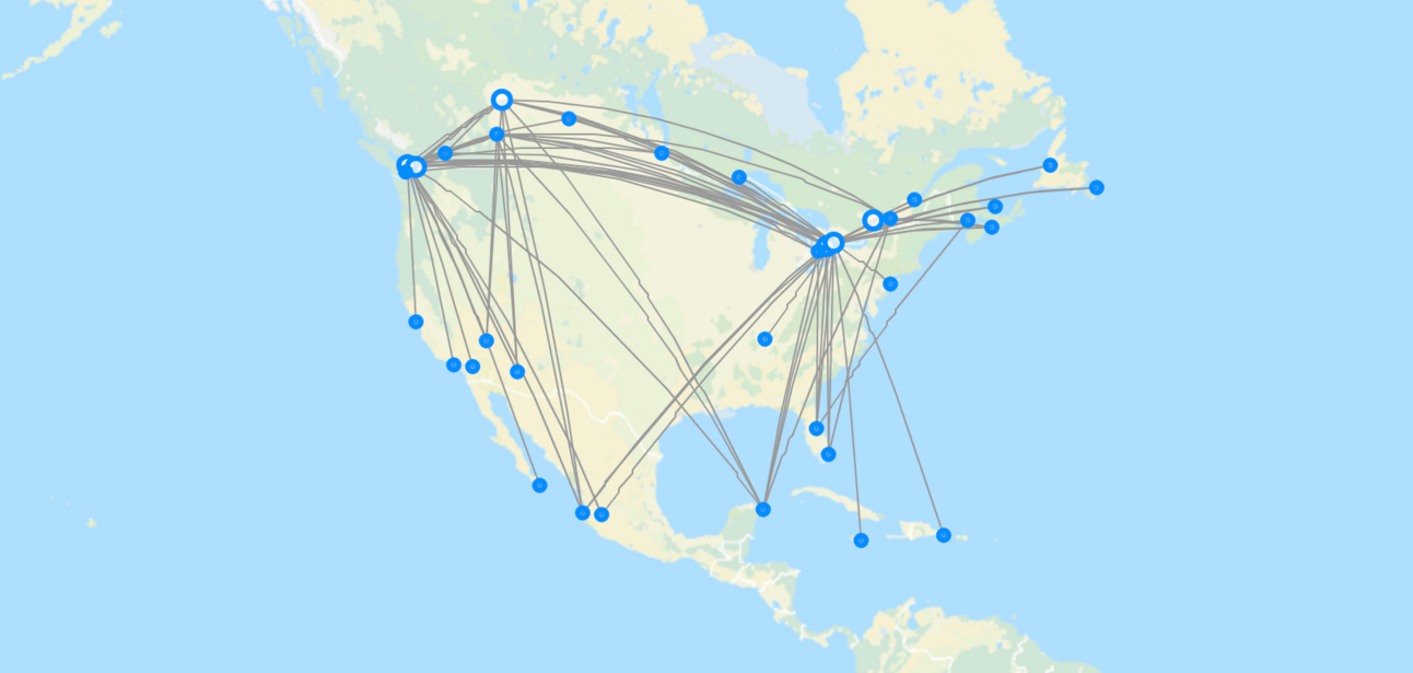 A map of Flair's route network