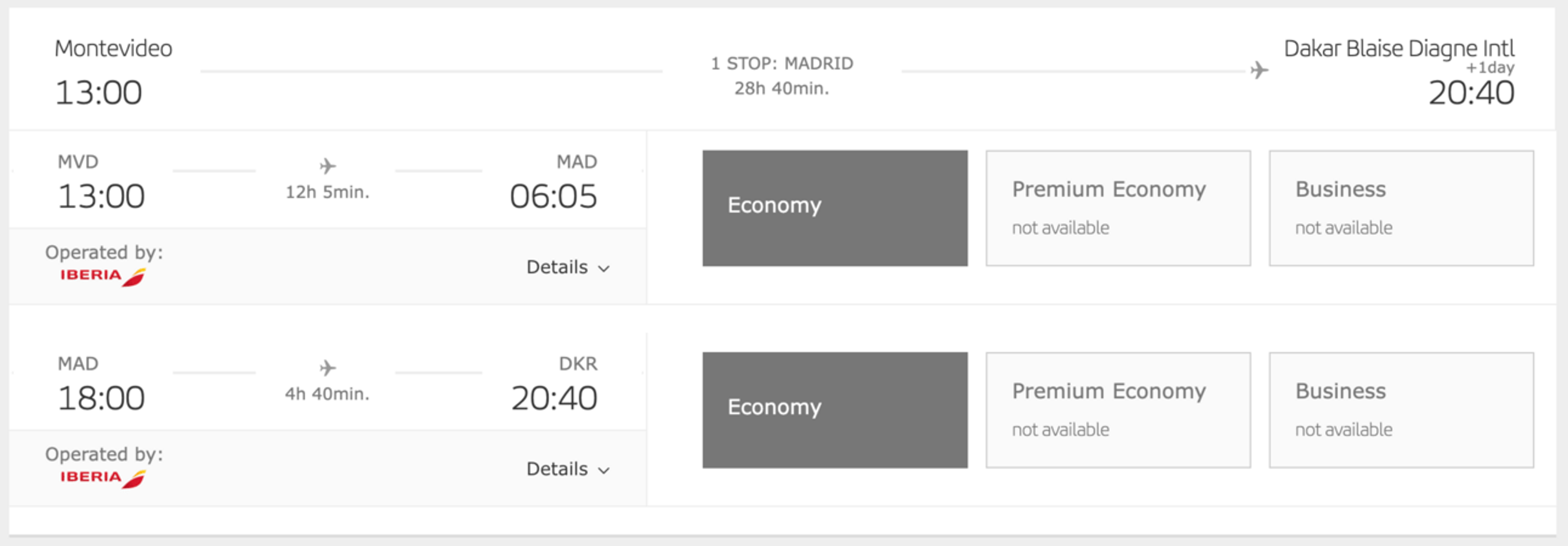 MVD-DSS on Iberia for 31,000 Avios