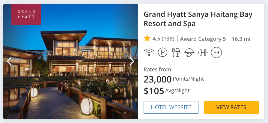 Grand Hyatt Sanya for $105 per night