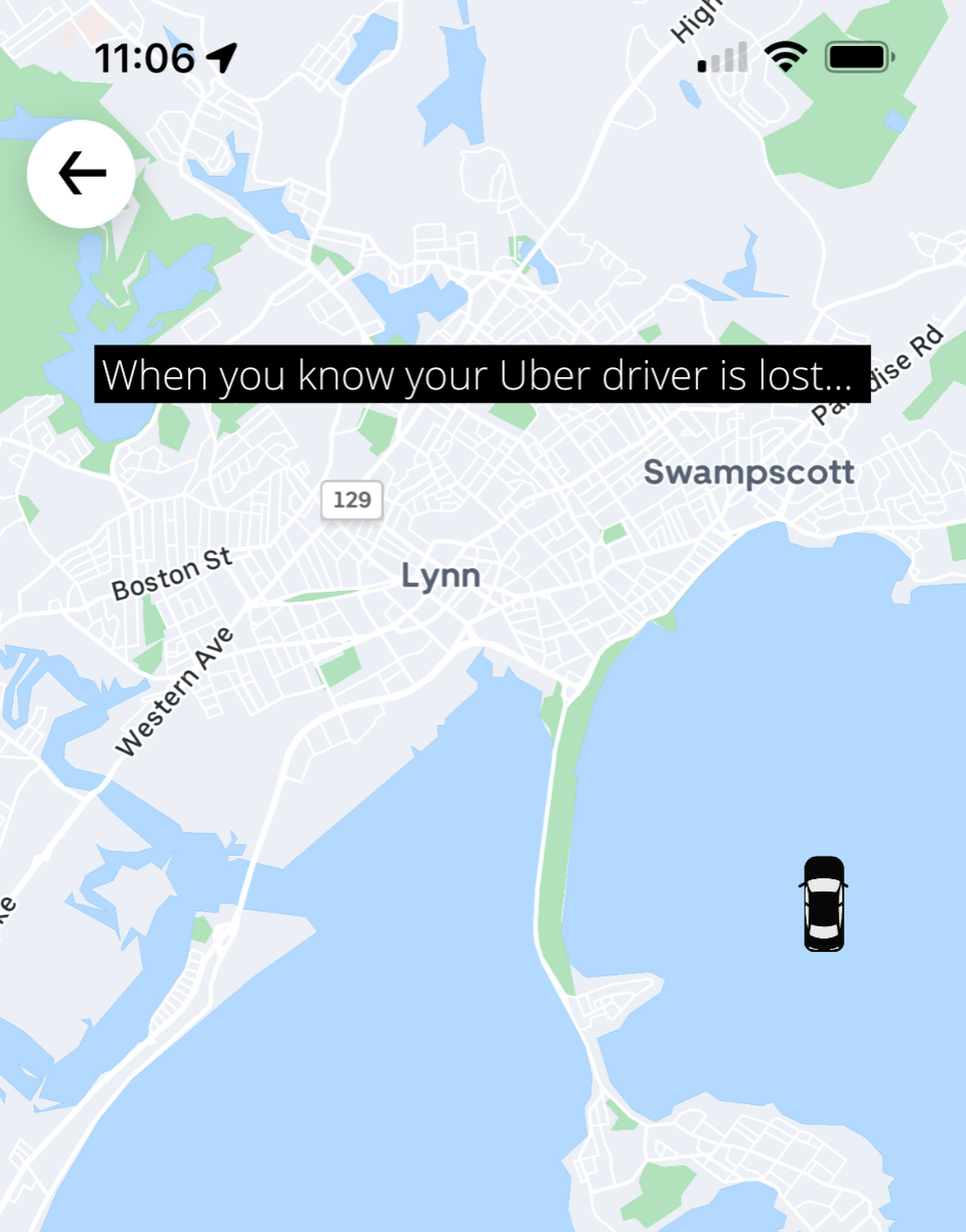 Uber driver in ocean