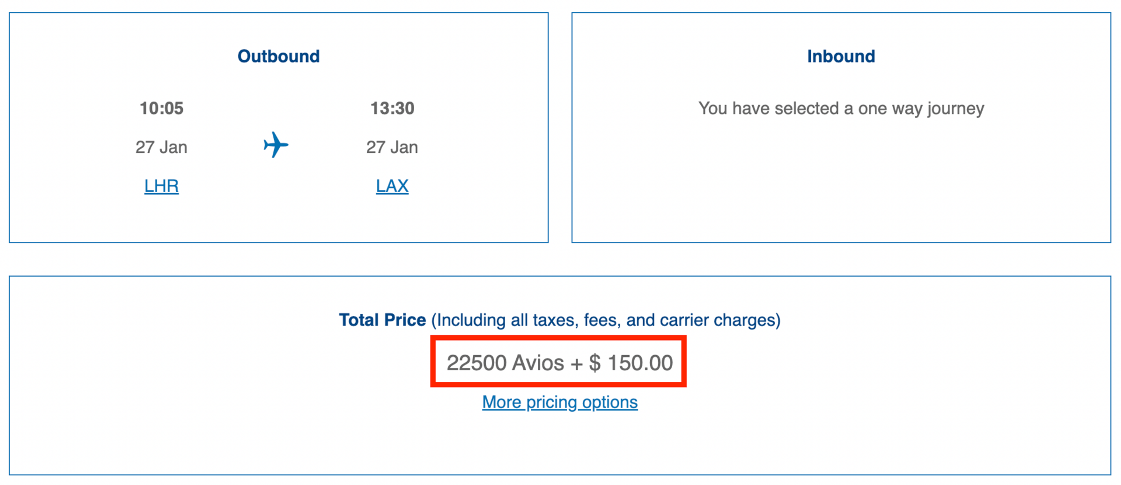 London to Los angeles for 22,500 Avios in economy