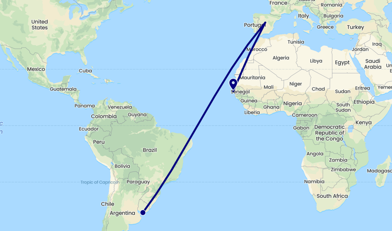 Map of Mike's Iberia Itinerary