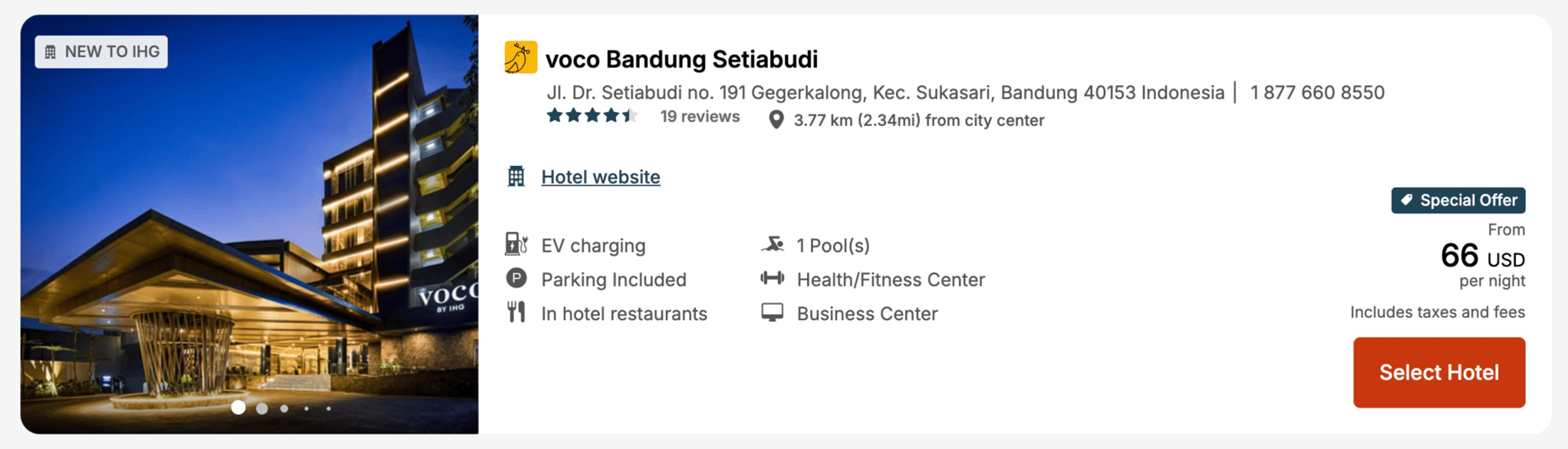 Voco hotel in Bandung for $66 per night