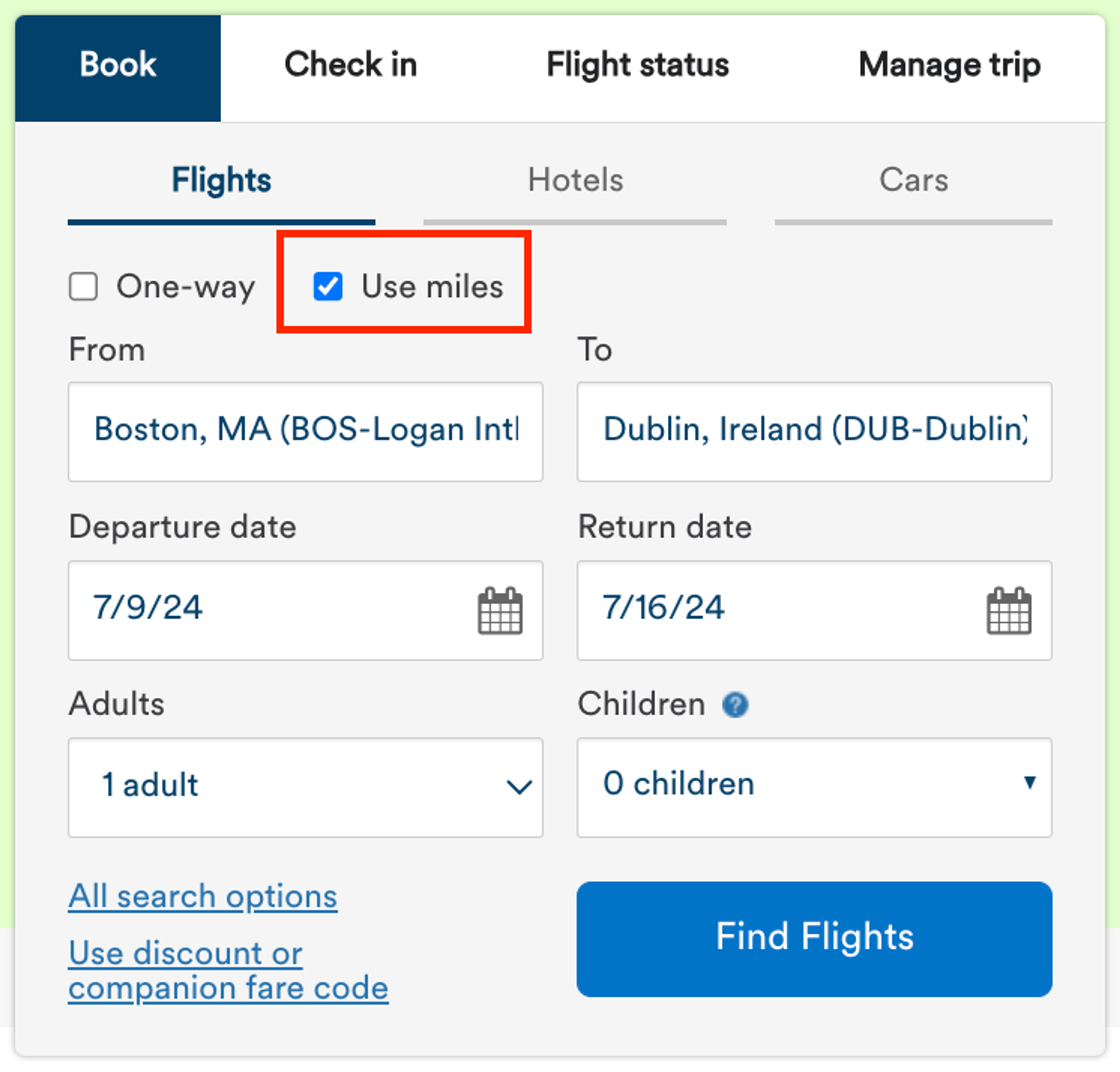 Alaska Airlines home page tutorial