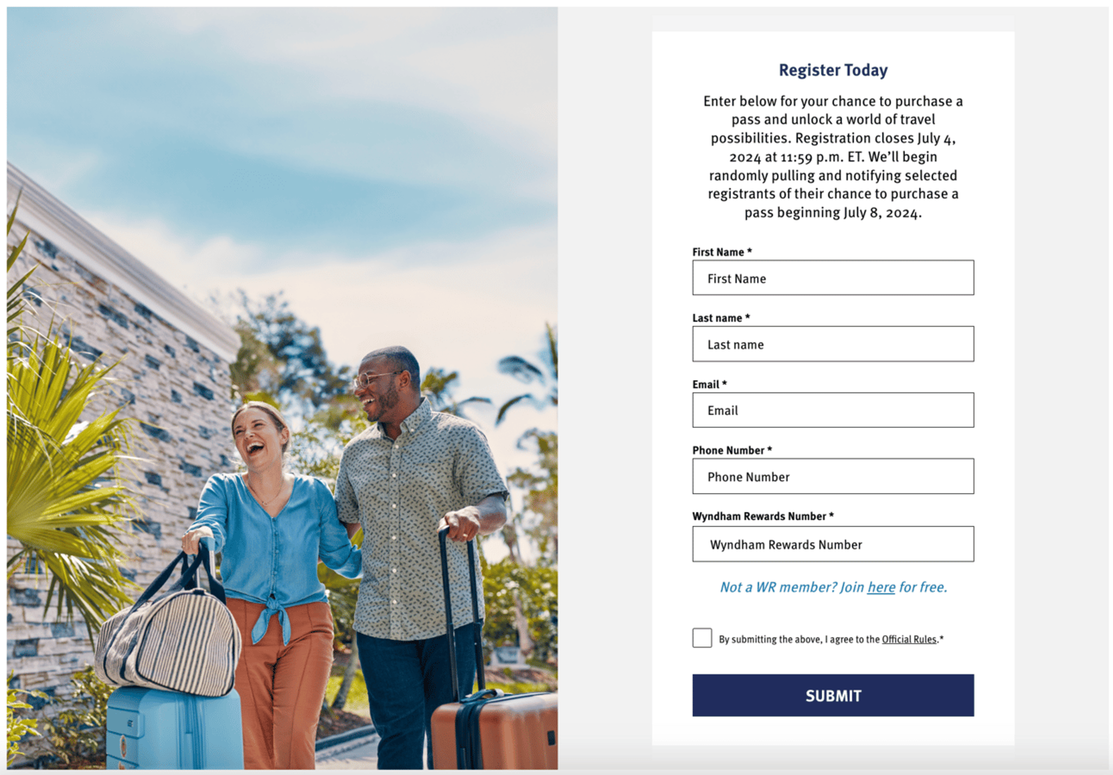 Hotel Pass registration form