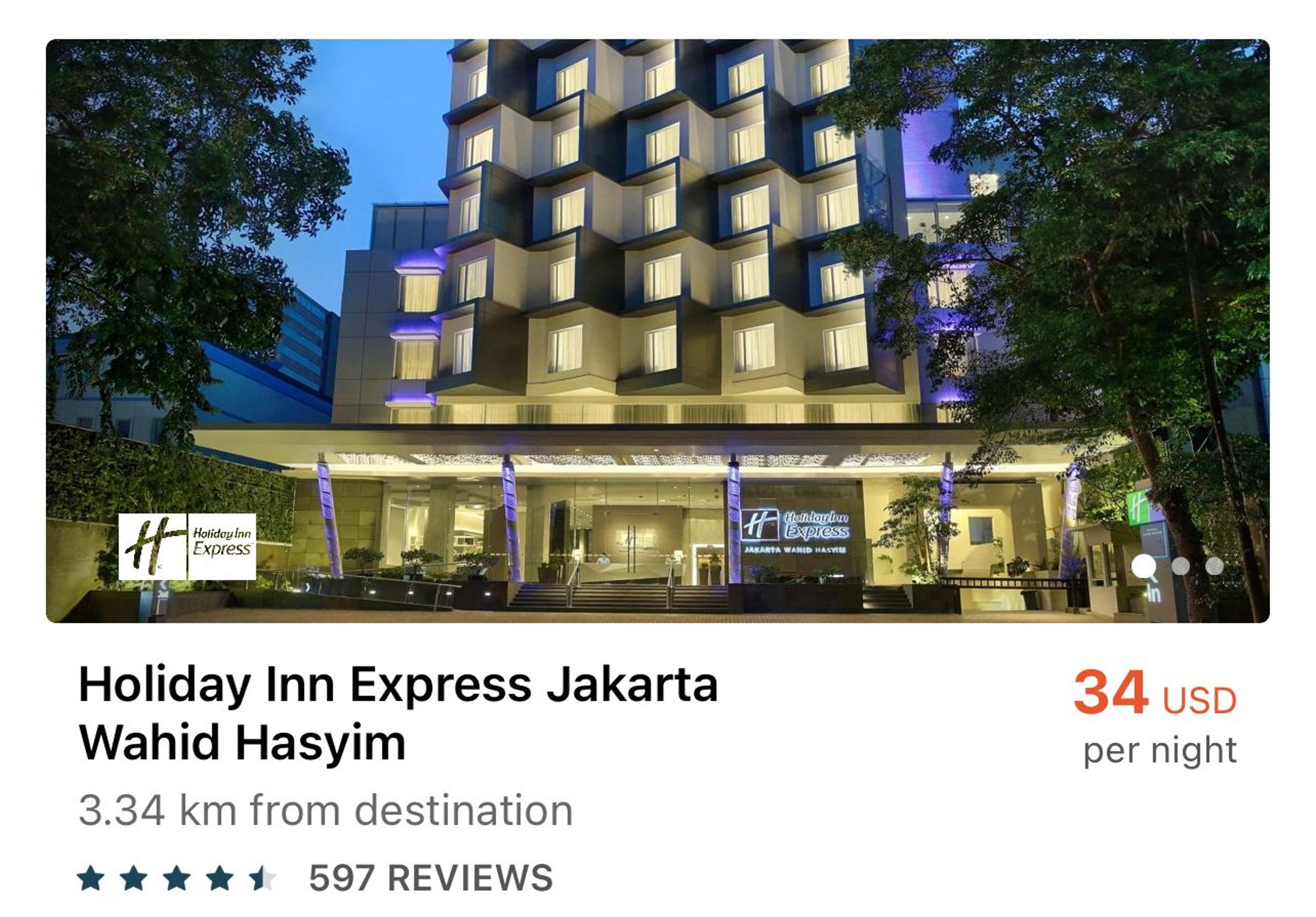A holiday Inn in Jakarta for $34 per night