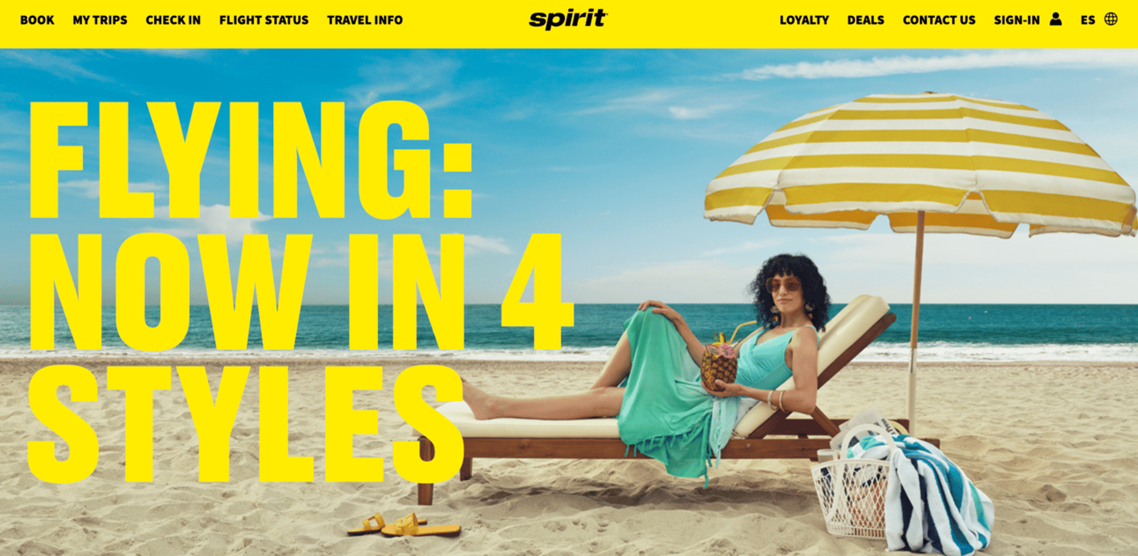 Spirit Airlines banner image from new fare class page