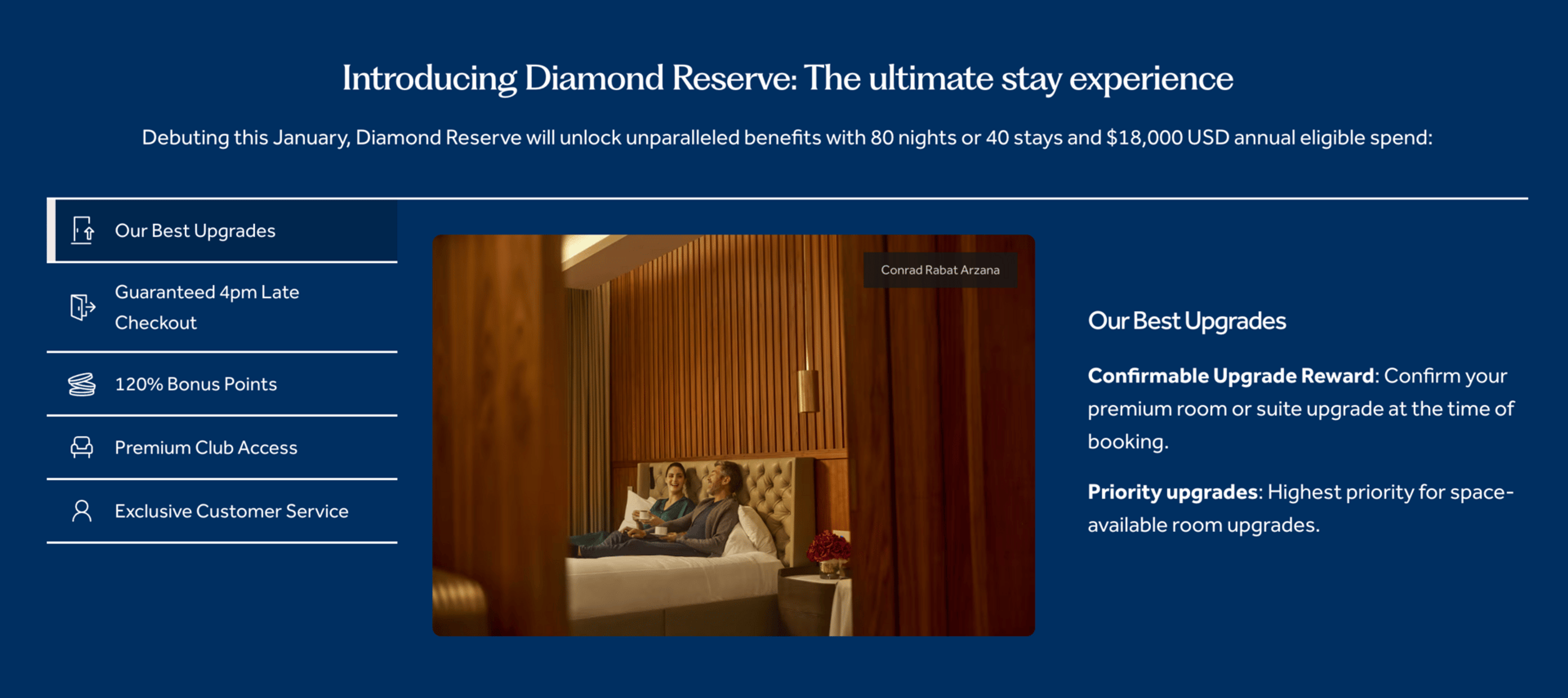 Diamond Reserve benefits