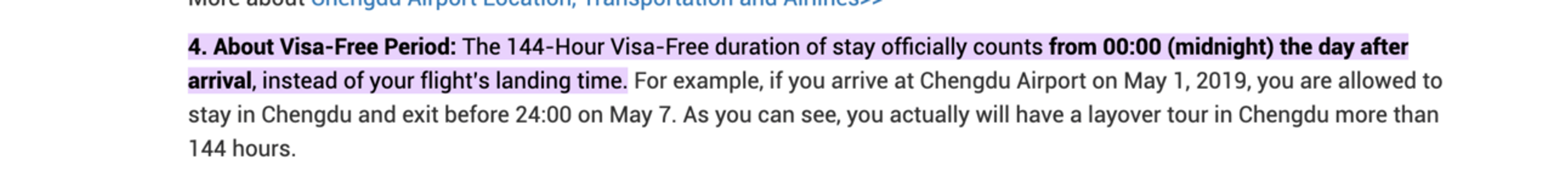 The visa-free time limit starts after your flight arrives