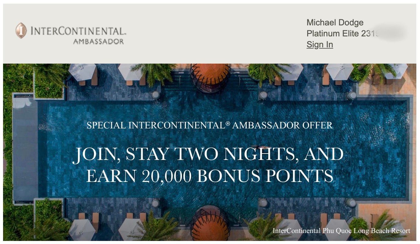 IHG Ambassador promo