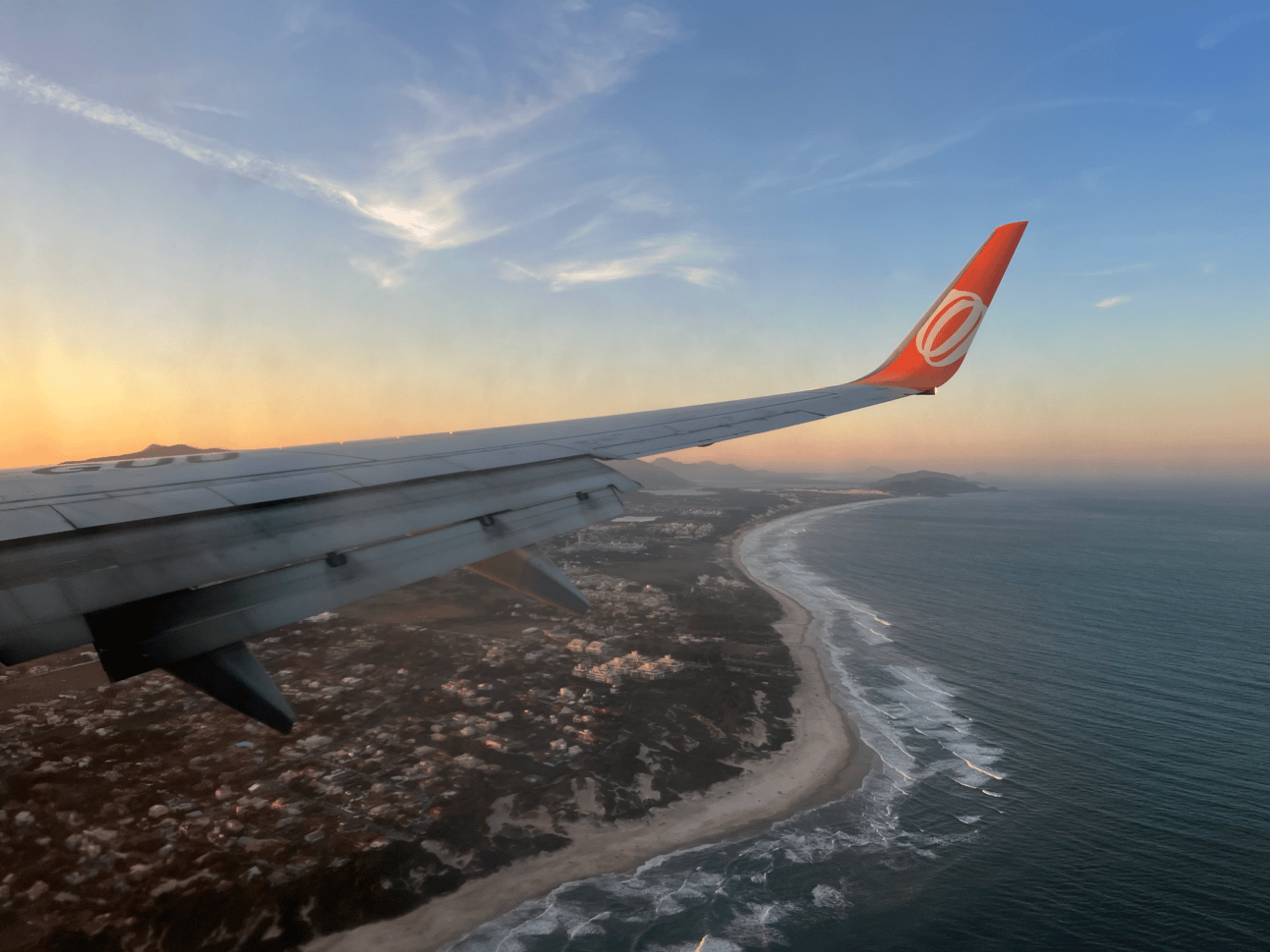 Flying into Florianopolis, Brazil on GOL