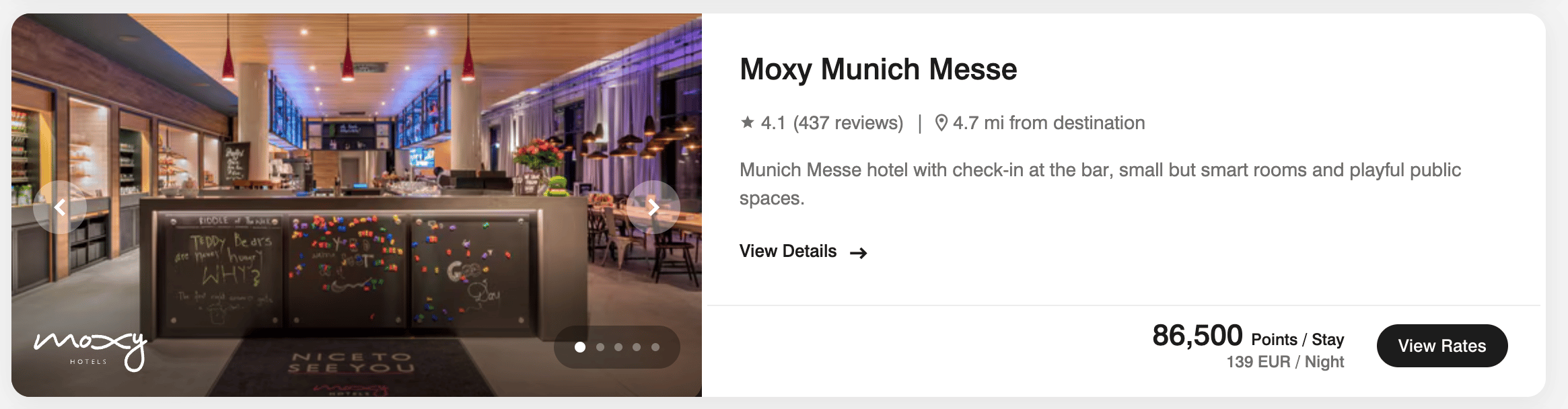 This hotel costs 86,000 points for a 5-night stay in Munich