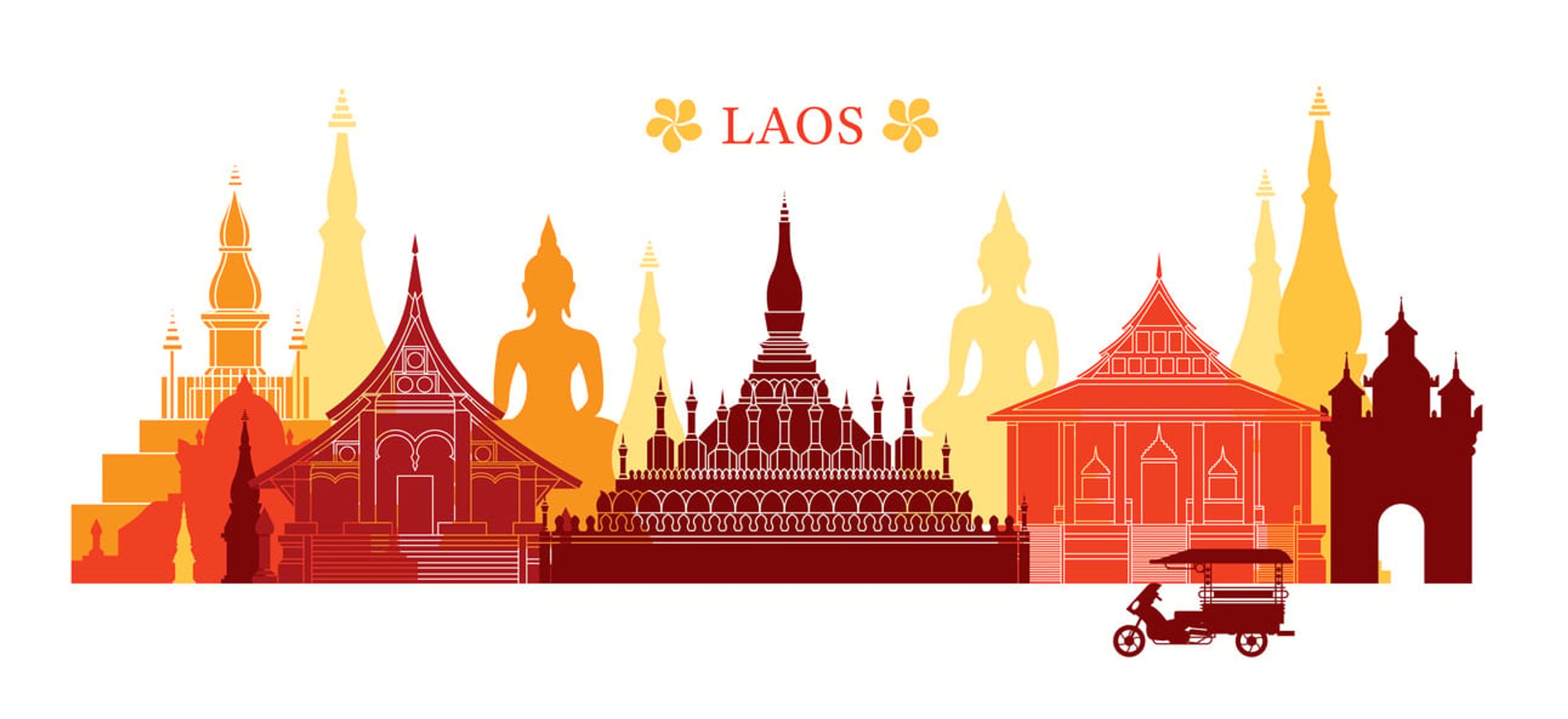 A graphic that says "Laos"