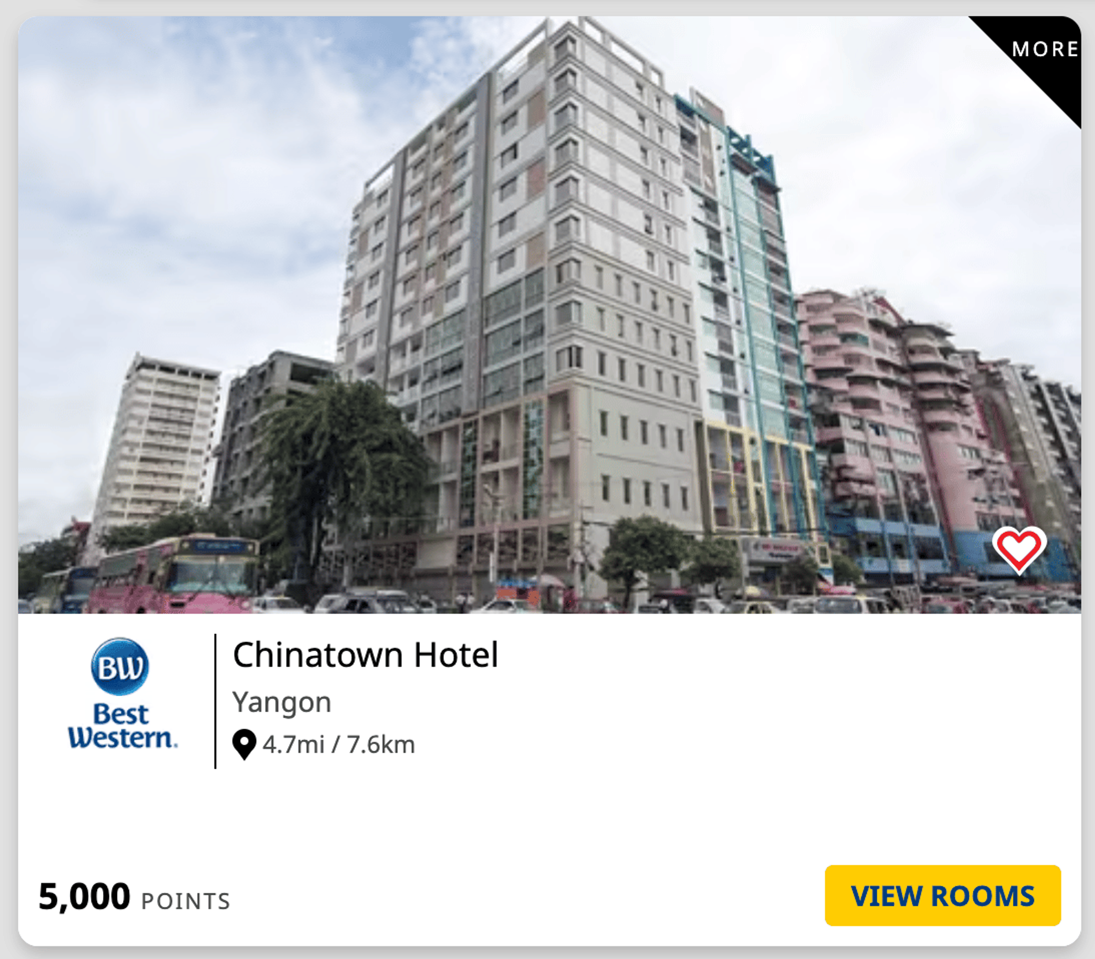 Best Western in Myanmar for only 5,000 points per night