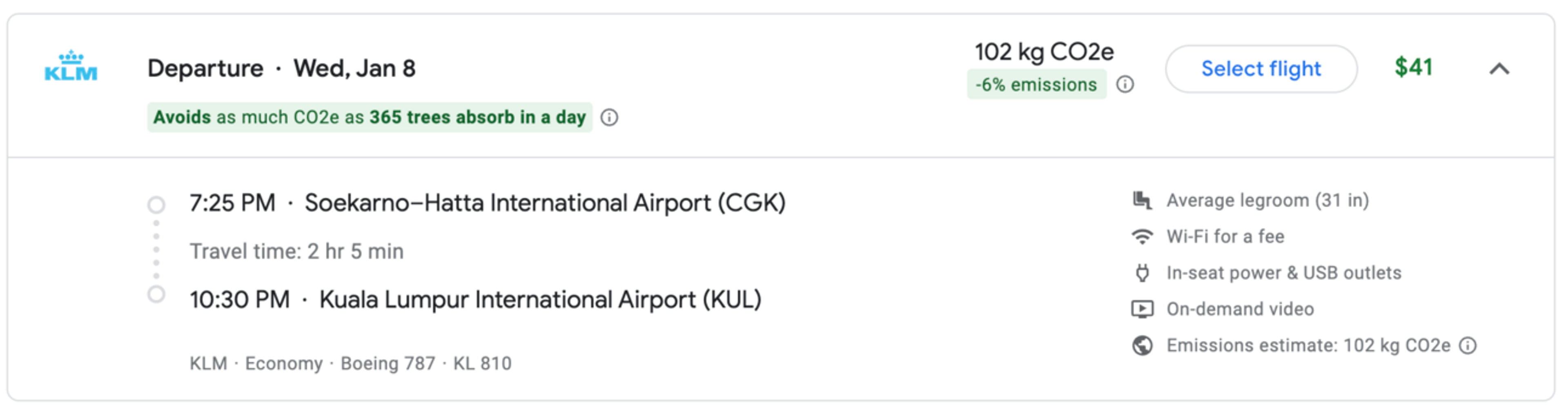 CGK-KUL on KLM's fifth freedom route for $41