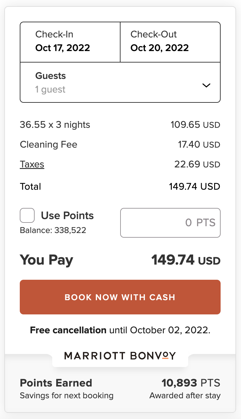 sample booking