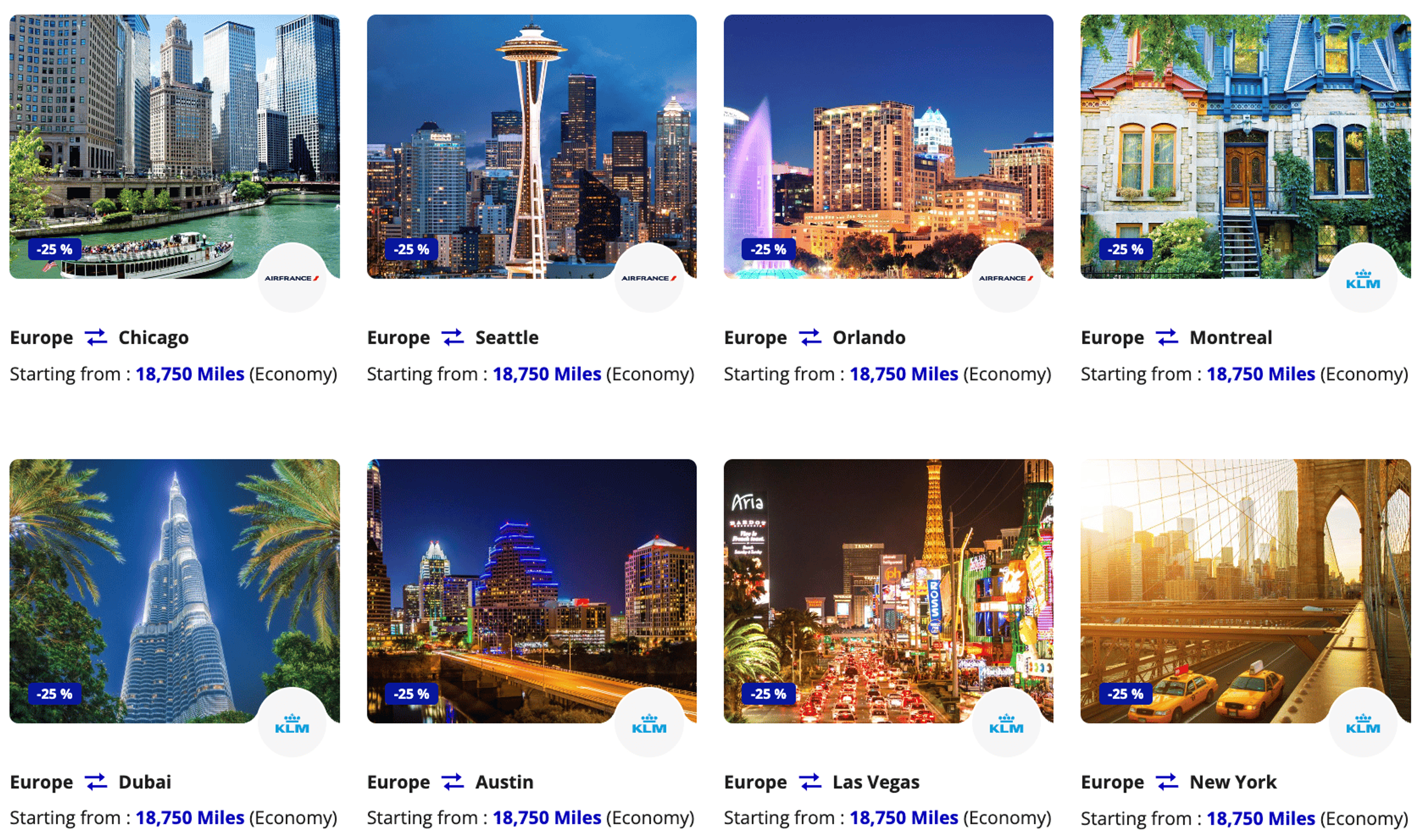 These examples start at 18,750 miles