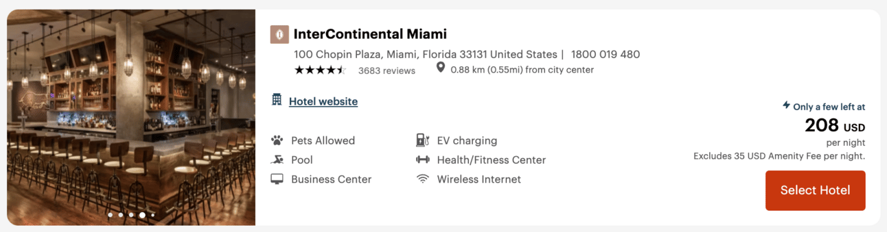 Example of an expensive Intercontinental hotel