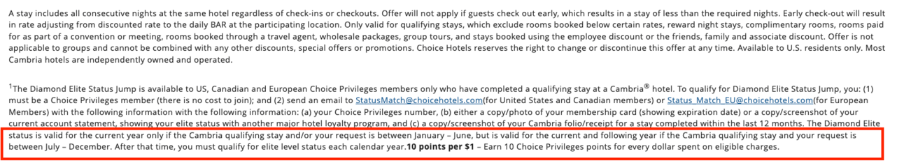 A screenshot of the terms and conditions of this offer