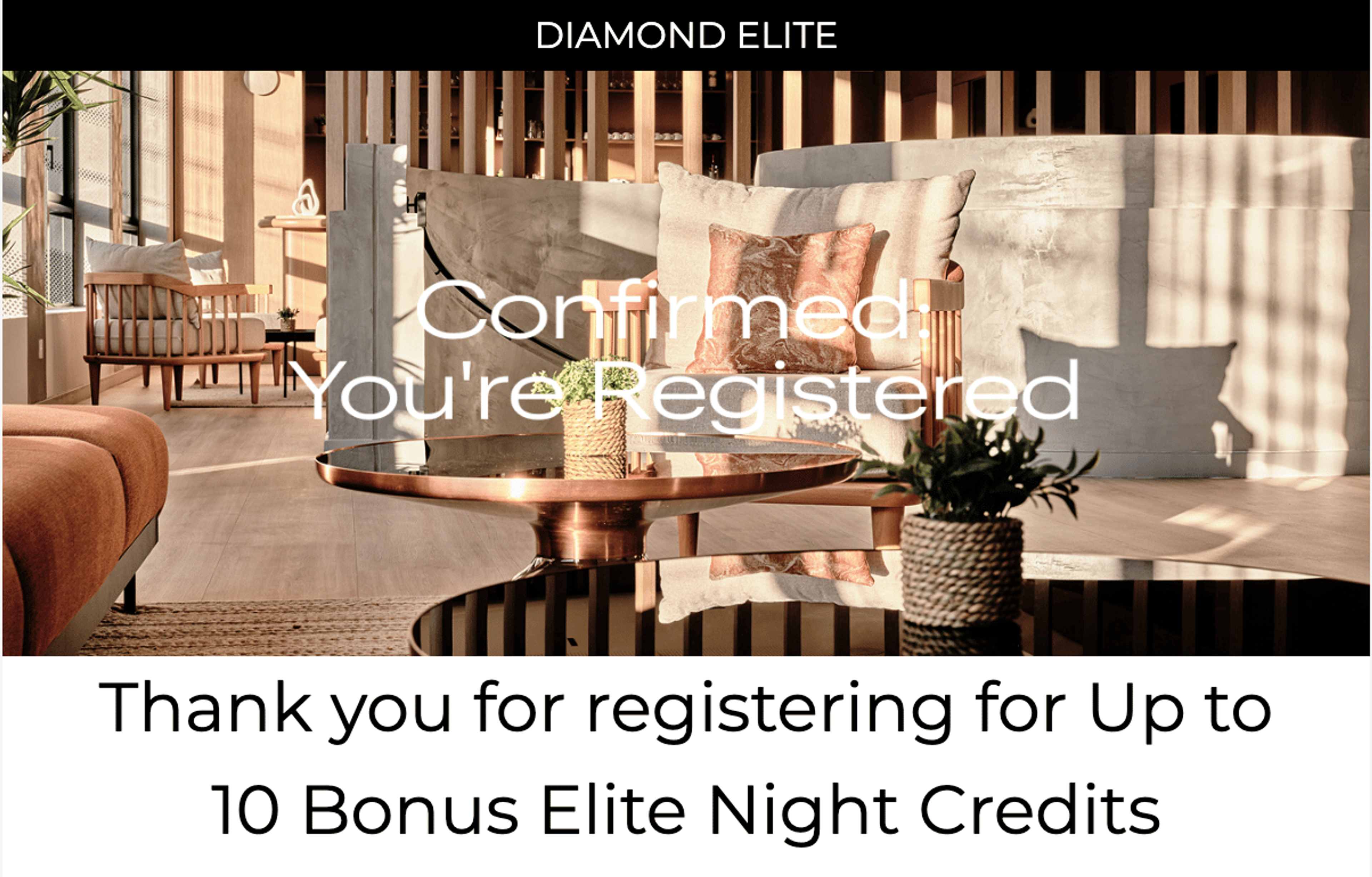 Promo registration confirmation
