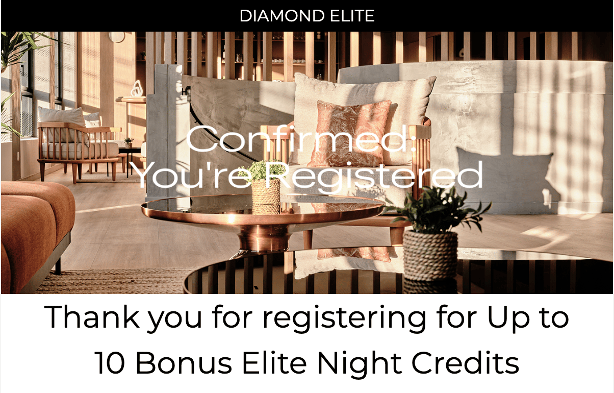 Promo registration confirmation