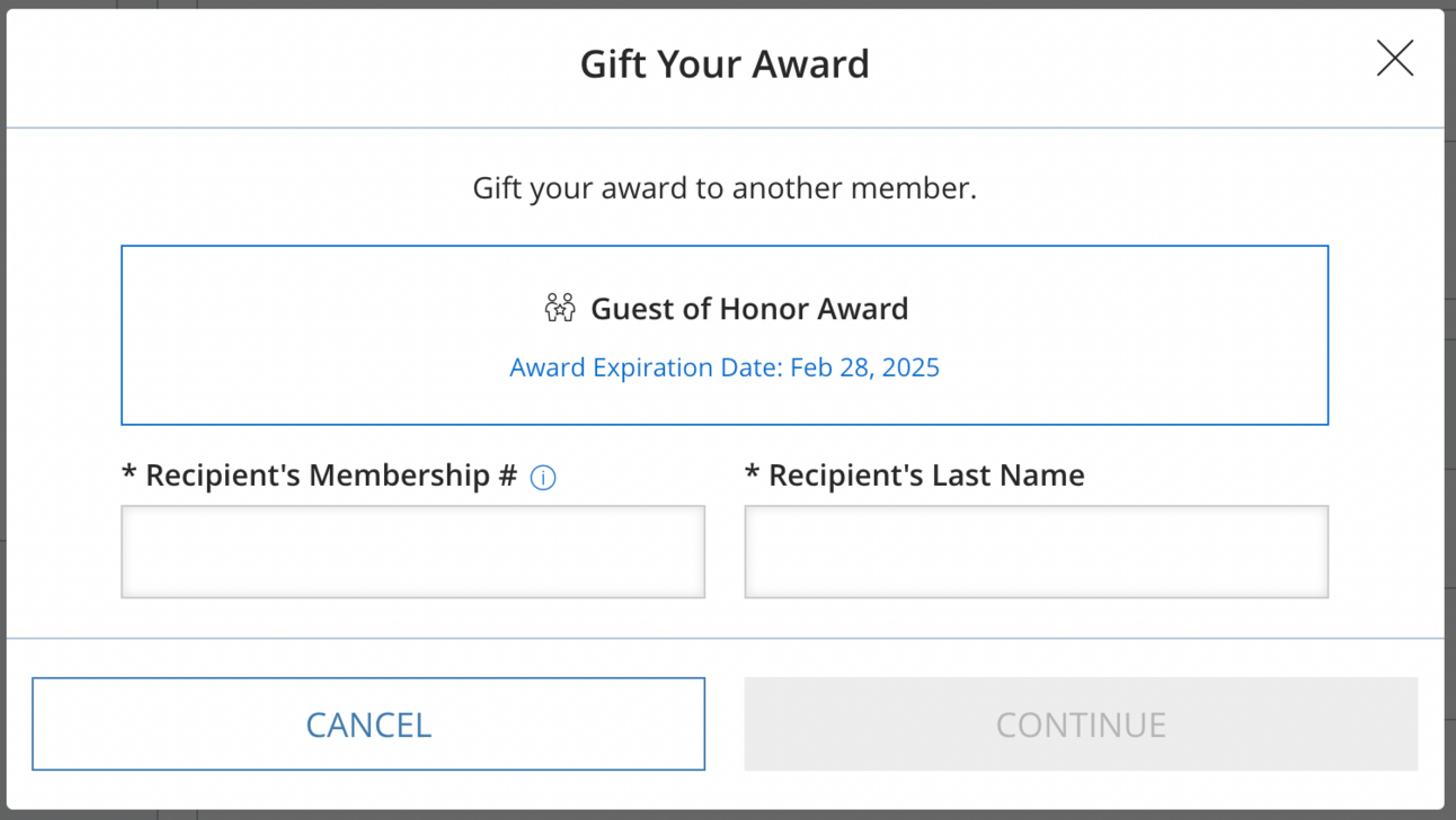 Gifting Guest of Honor Awards online