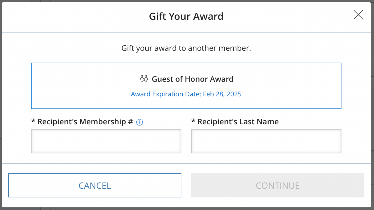 Gifting Guest of Honor Awards online