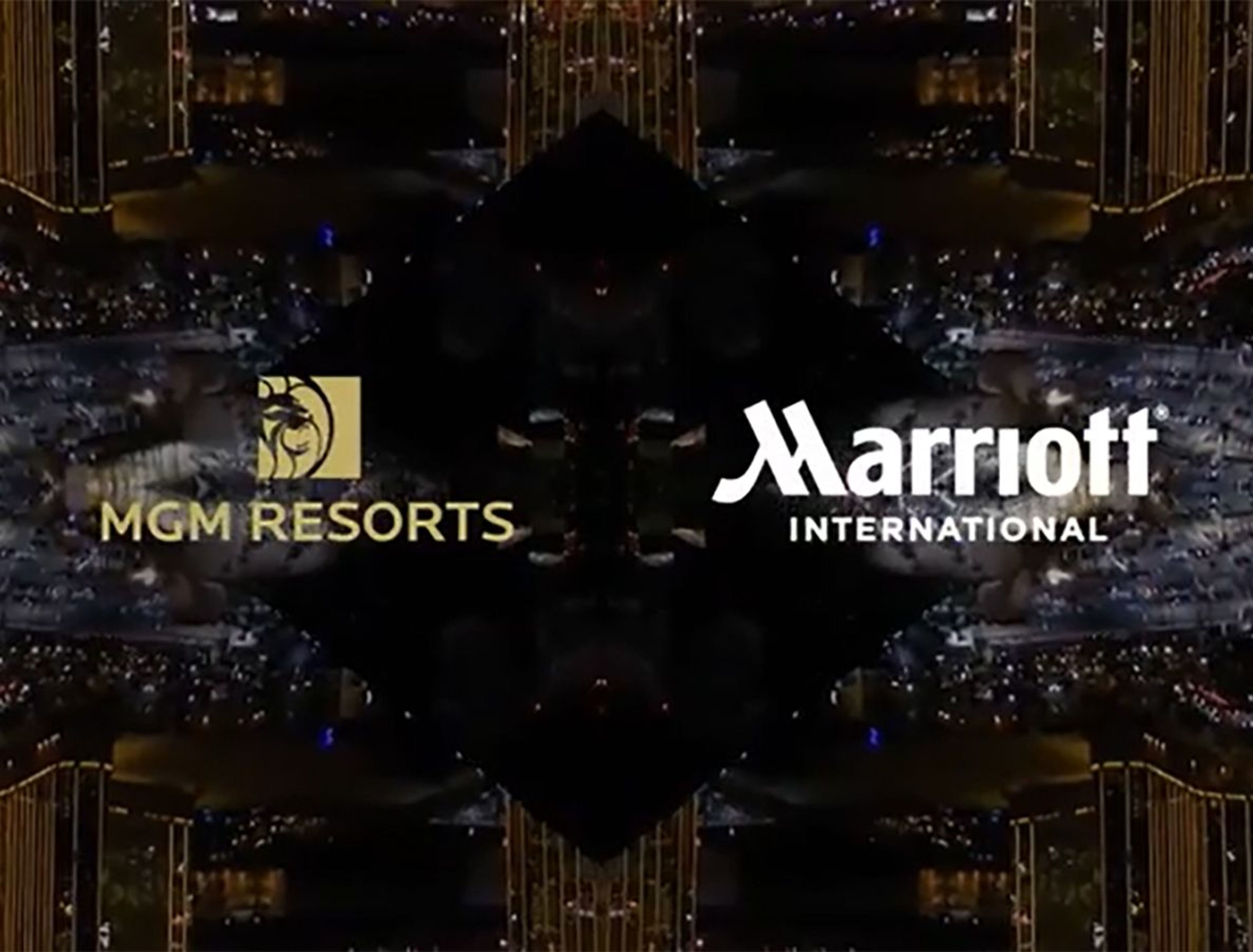 A graphic showing the logos for MGM and Marriott