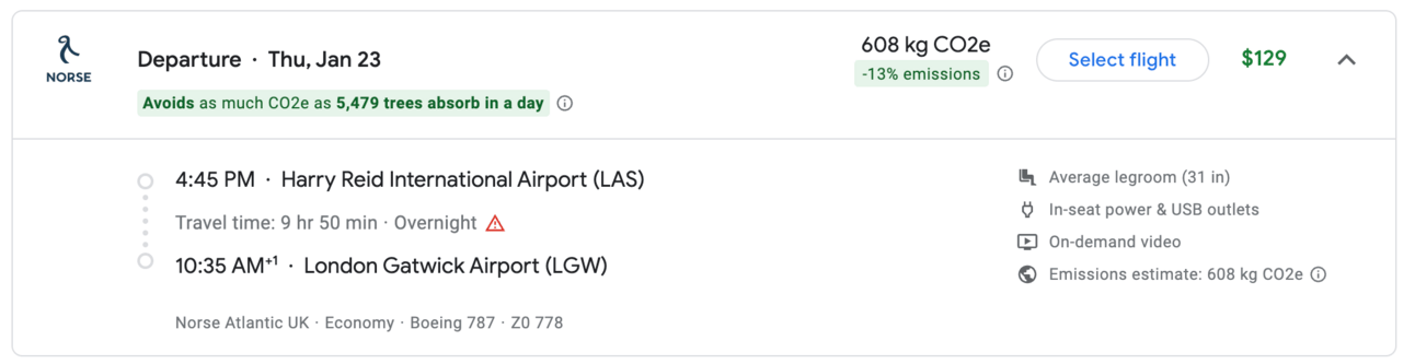 Las Vegas to London for $129