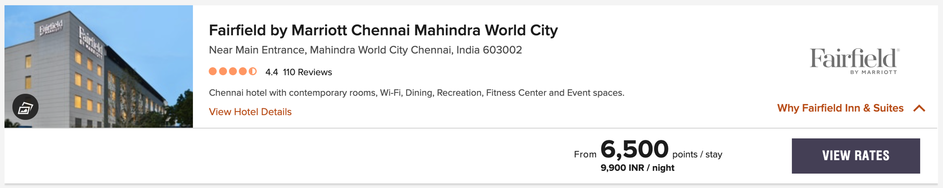 sample marriott boooking