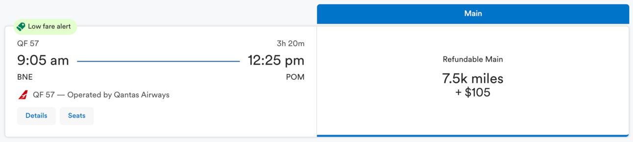 BNE-POM for 7,500 Alaska miles