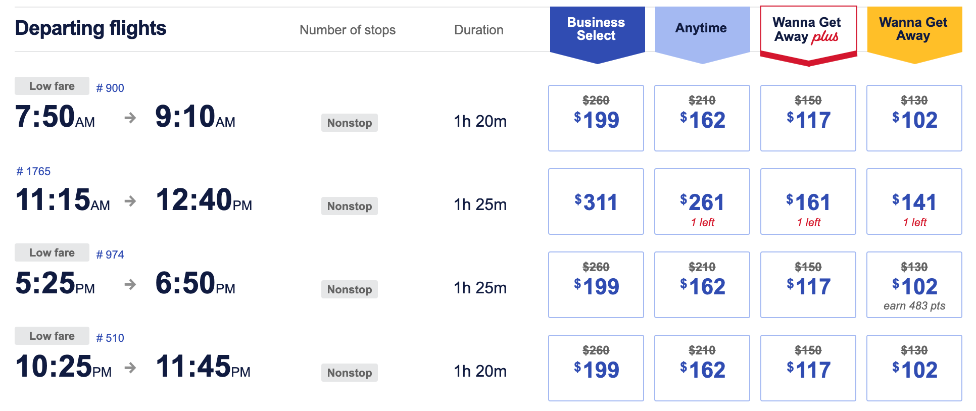 Southwest booking