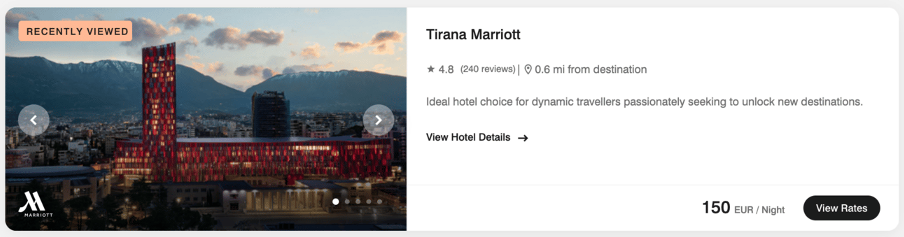 Marriott hotel in Tirana, Albania