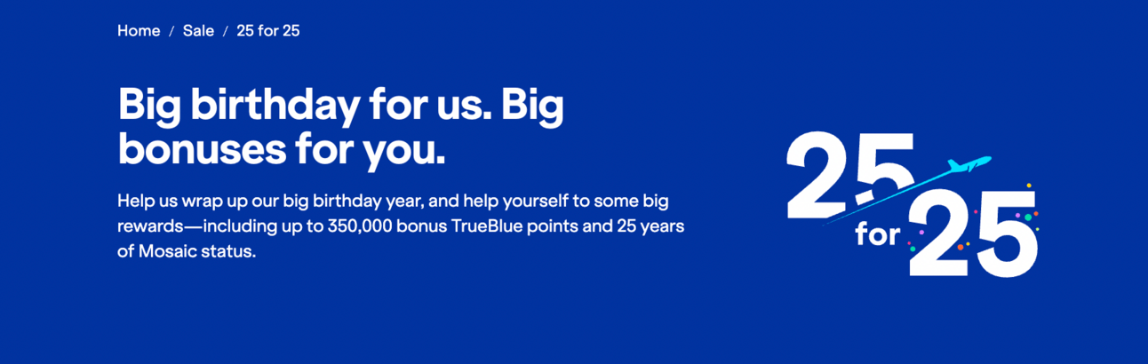 JetBlue promo page
